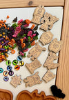 Set of 10 Wood or Clear Acrylic Monster Mash Counters Loose Parts