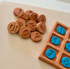 Numbers 0-10 Play Dough Stampers — 11 Pieces, Cherry Wood