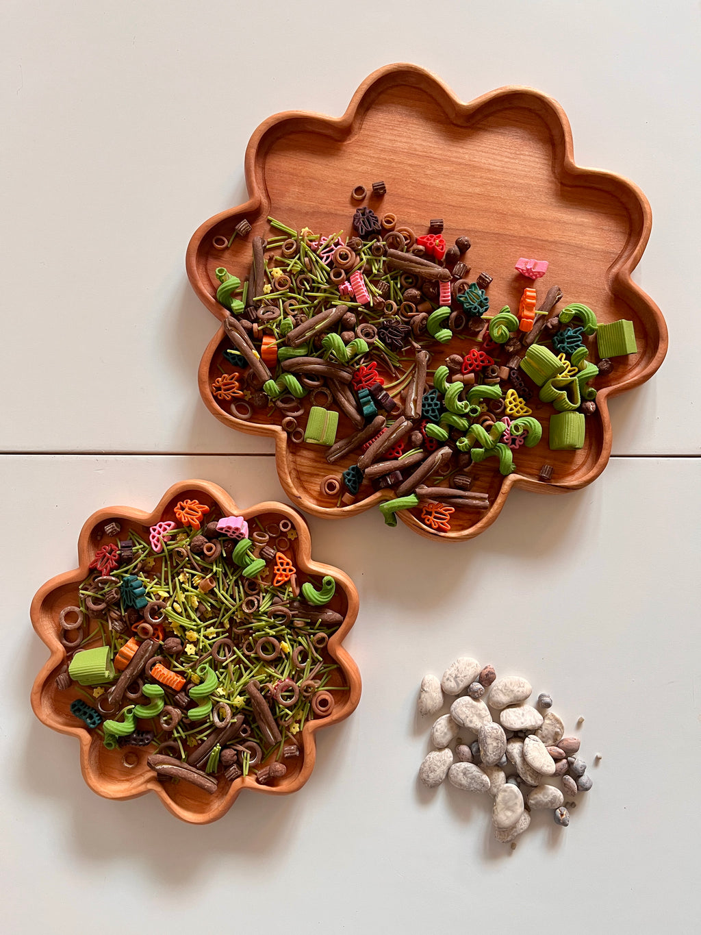 Nesting Scalloped Wooden Sensory Trays