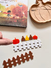 Little Dry Erasables - 5 Mini Pumpkins on a Fence