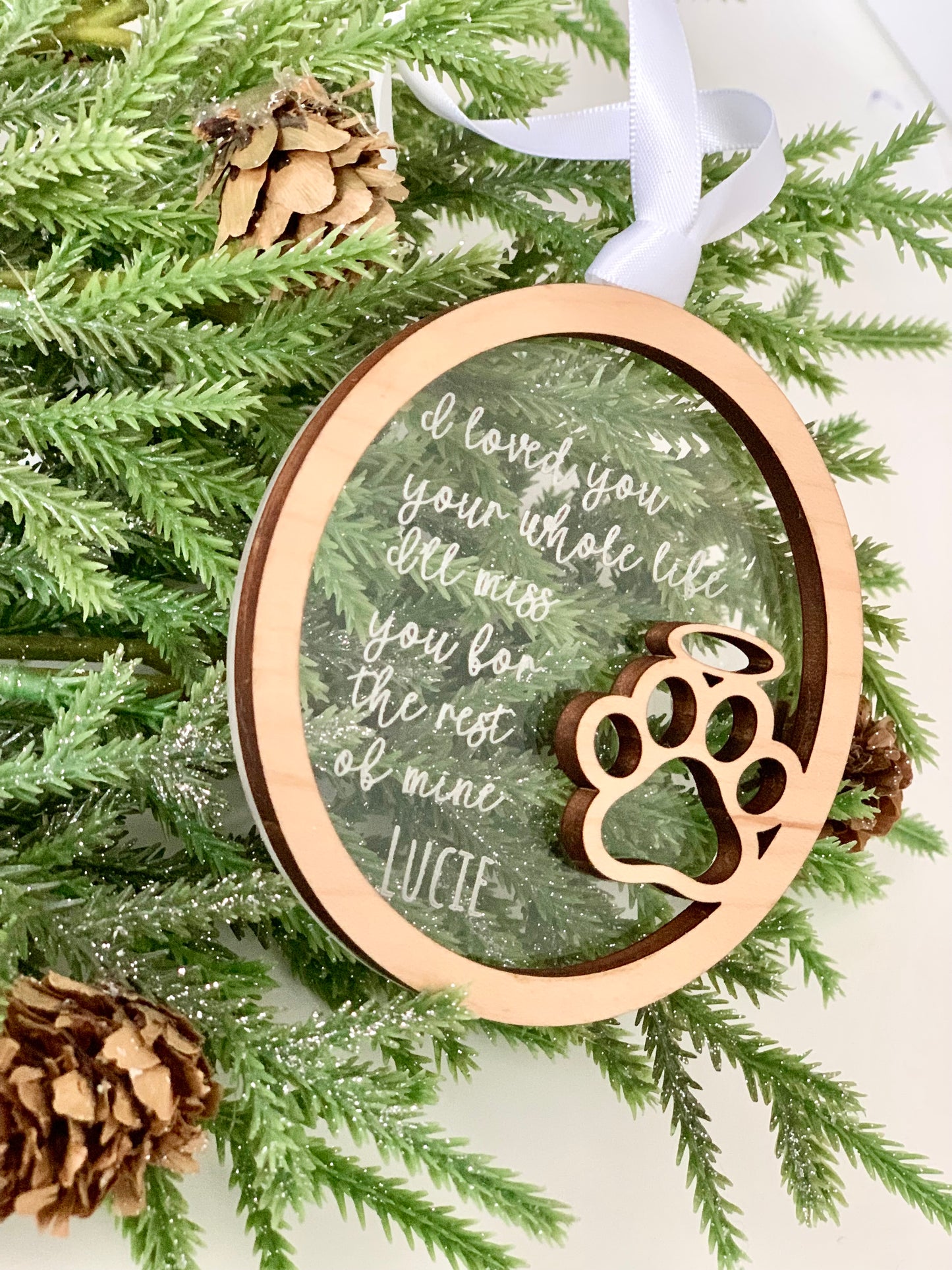 Acrylic Dog Memorial Ornament