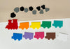Little Dry Erasables - Rainbow Trains with Coal/Smoke