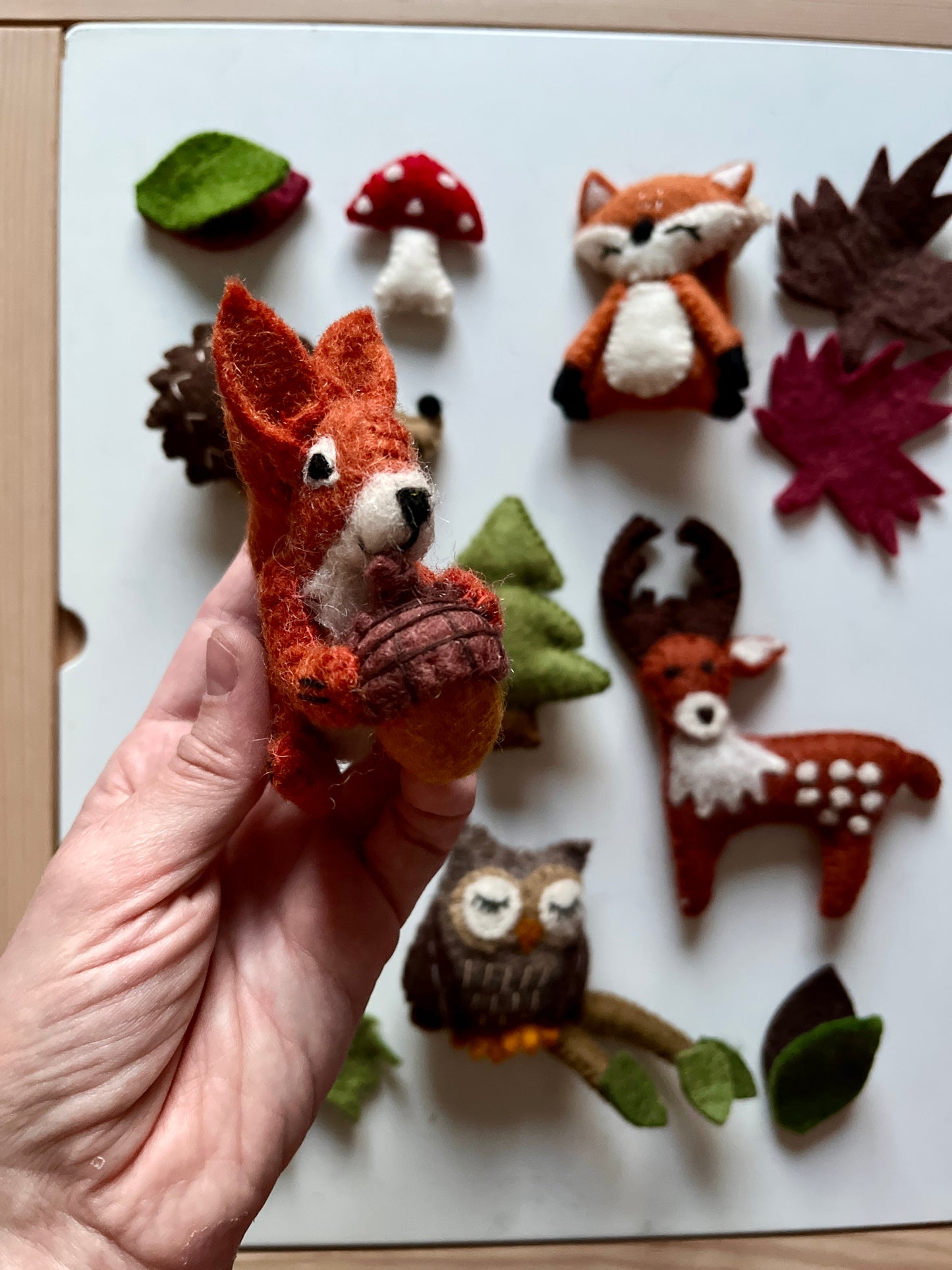 Set of Felt Woodland Animals, Leaves, Tree & Mushroom