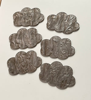 Dry Erase Cloud Shapes in a Marble Grey Acrylic, Great for education