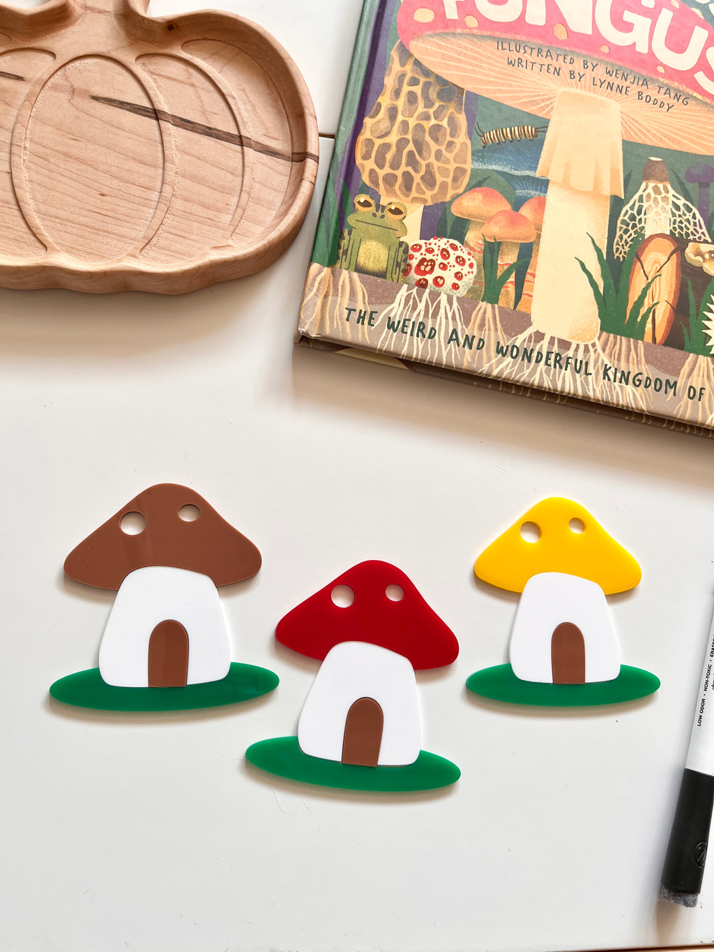 Little Dry Erasables - Mushroom Houses