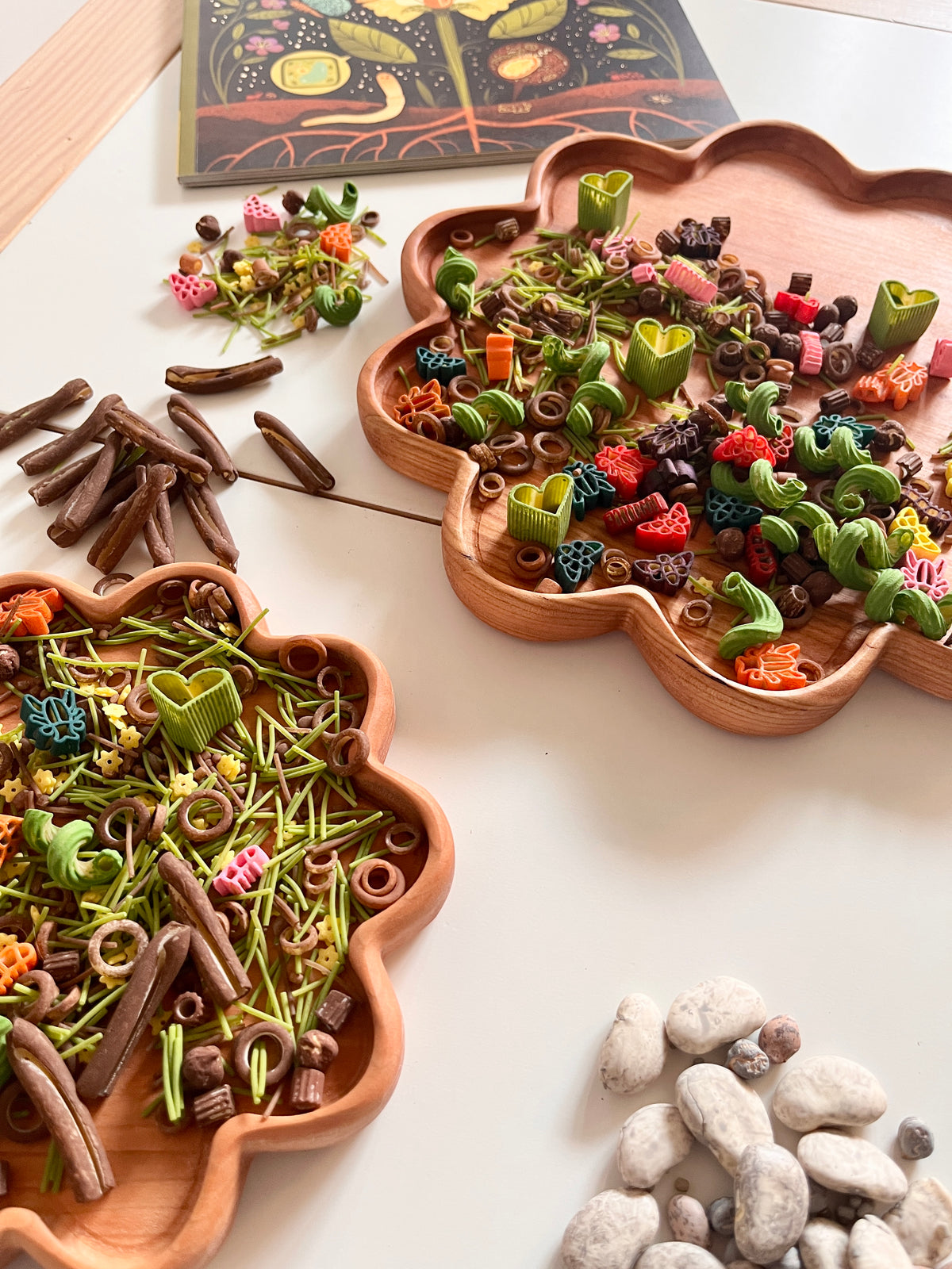 Nesting Scalloped Wooden Sensory Trays