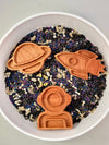 Mini Astronaut, Spaceship, Moon and Saturn Planet Plates / Sensory Trays