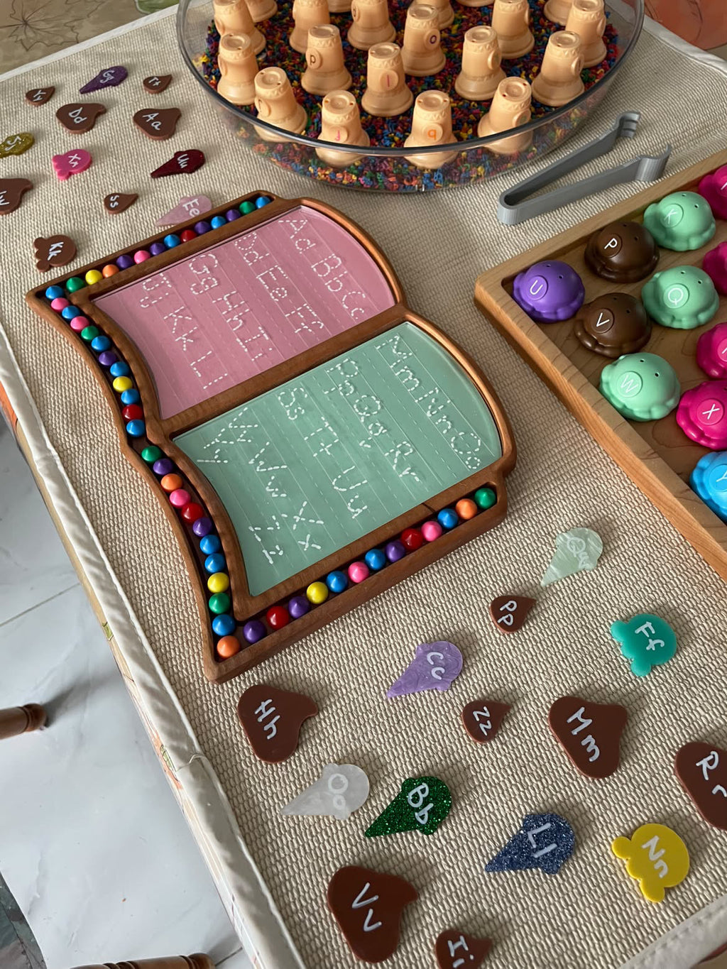 XL Book Plate, Book Studies Tray, Back to School Wooden Sensory Tray