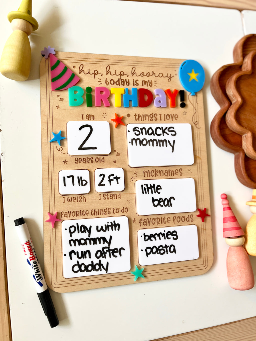Dry Erasable Birthday Sign