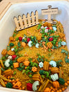 6 Cup Pumpkin Patch Fun Filler Sensory Kit with Optional Laser Cut Pumpkin Patch Sign and Fence