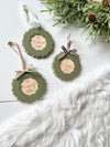 Personalized Wreath Christmas Ornaments