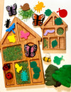 Bug Hotel House Wooden Plates / Sensory Tray