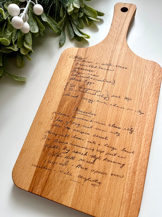 Handwritten Recipe Personalized Cutting / Serving / Charcuterie Board