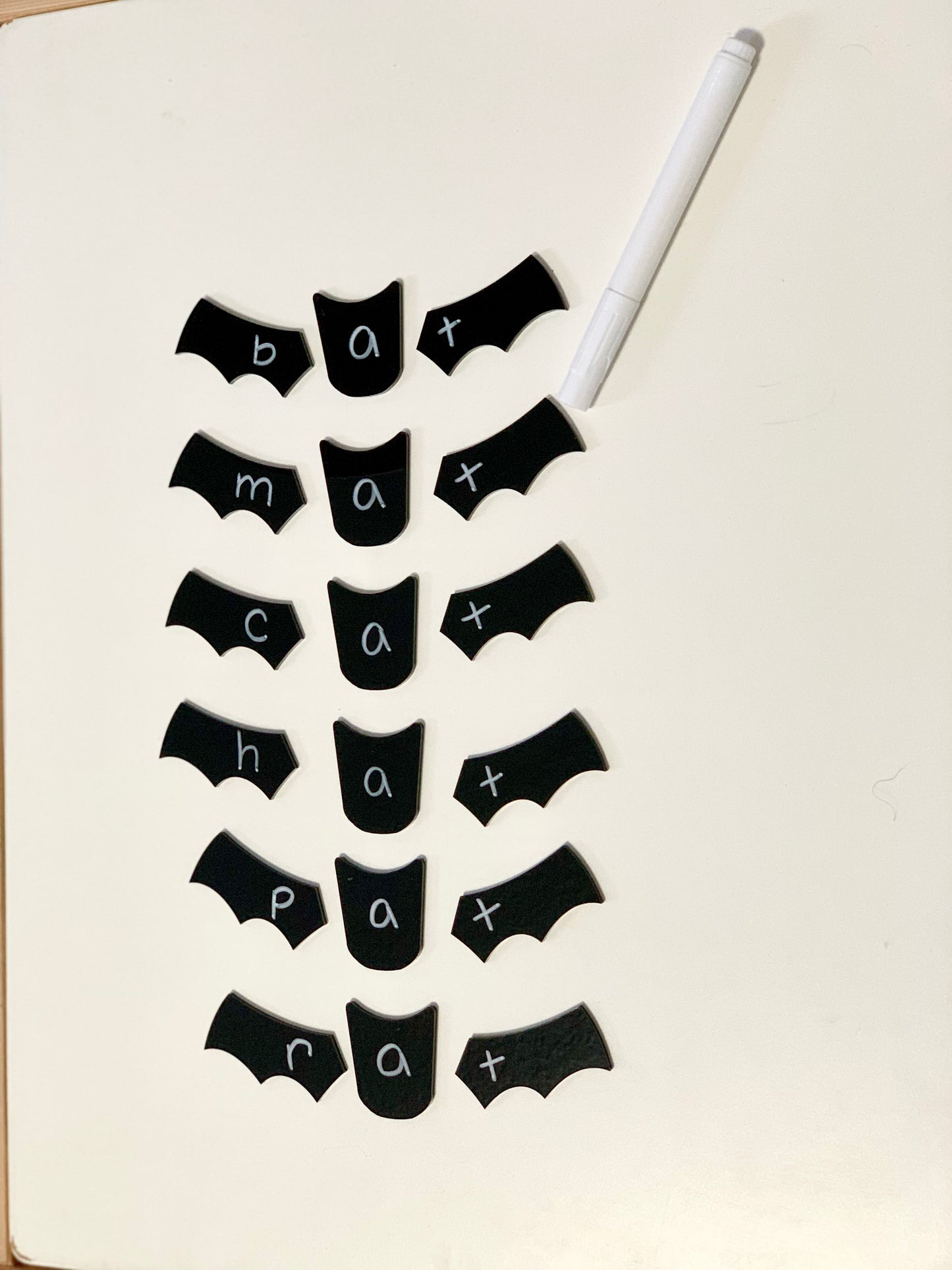 Little Dry Erasables - Word Building Bats - Set of 6 (18 pcs) - more colours available