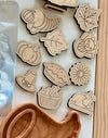 Set of 10 Wood or Clear Acrylic Thanksgiving Counters Loose Parts