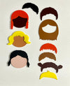Little Dry Erasables - People / Faces with Interchangeable Hair - 13 or 20 Piece Set