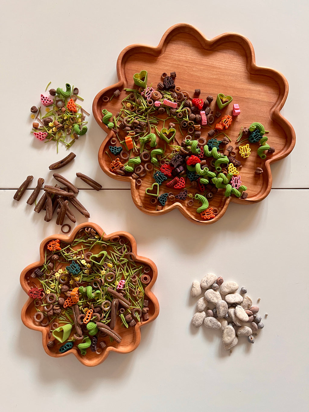 Nesting Scalloped Wooden Sensory Trays