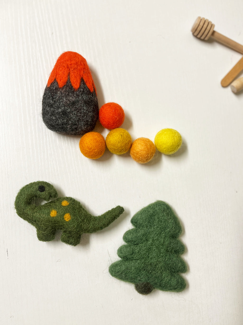 Dinosaur Lava Forest Felt Toy Set