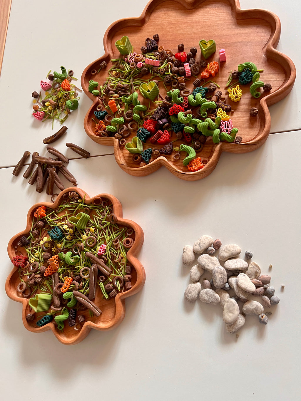 Nesting Scalloped Wooden Sensory Trays