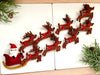 Set of 9 Felt Santa on Sleigh, Reindeer & Rudolph Set