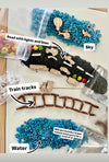Transportation Fun Filler Sensory Kit with 12 Wood Parts