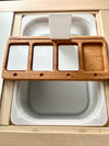 4 Four Section CVCC / CVCE with Indents | Salt Sand & Flash Card Sensory Tray