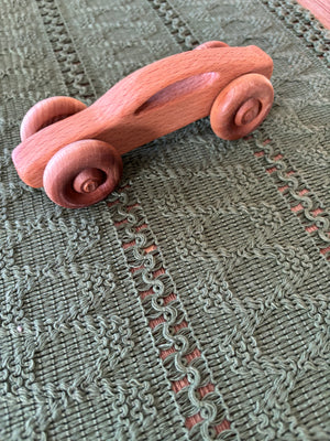 Ready to Ship, Push Cars, 10 Colours / Styles featuring a handcrafted wooden toy car with smooth rounded wheels, crafted as unique homeschool educational resources and wood toys.