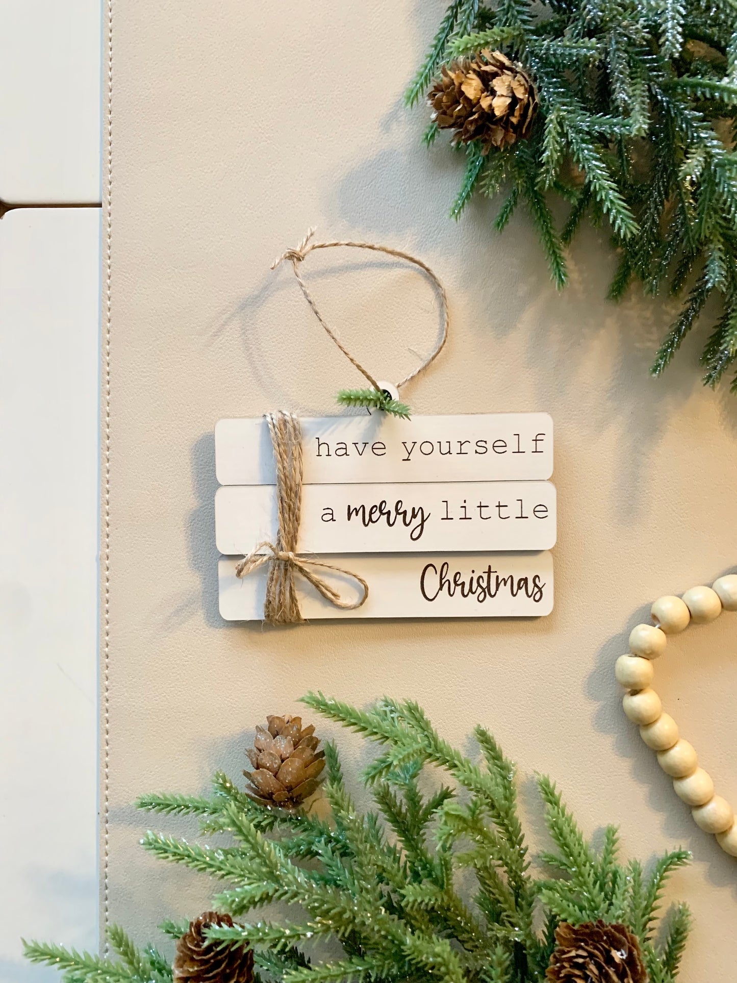 Have Yourself a Merry Little Christmas Book Stack Christmas Ornaments